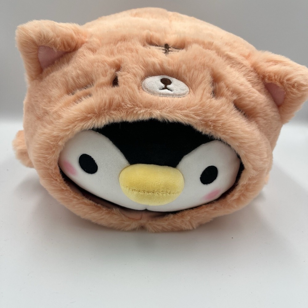 Large 14" Takashoji Lying Penguin In Orange Cat Costume Plush‎ NWT Adorable - Picture 4 of 10
